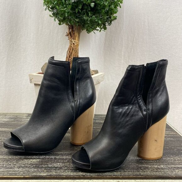 Jeffrey Campbell Shoes - Jeffrey Campbell Black Suede Oath Peep Toe Ankle Bootie Shoe 6